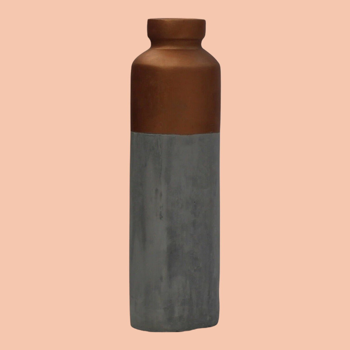 32cm Tall Bottle Vase Cement Flower Vase Bronze Bottle Flower Vase - Cherish Home