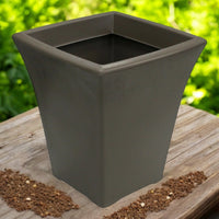 37cm Tall Flared Planter. Plastic Plant Pot Brown Plant Pot - Cherish Home