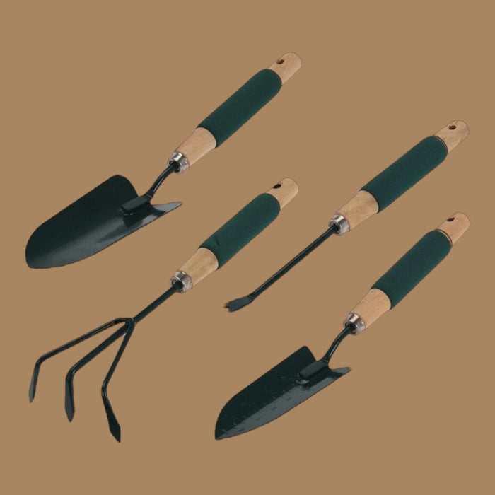 4 Piece Garden tool Set, Rake Shovel Weeder Digger With Foam Covered Handle - Cherish Home