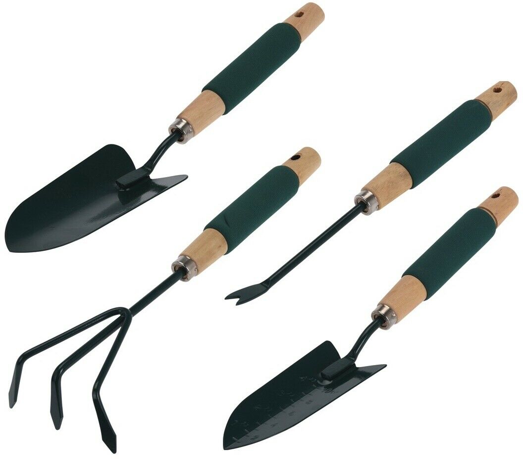 4 Piece Garden tool Set, Rake Shovel Weeder Digger With Foam Covered Handle - Cherish Home