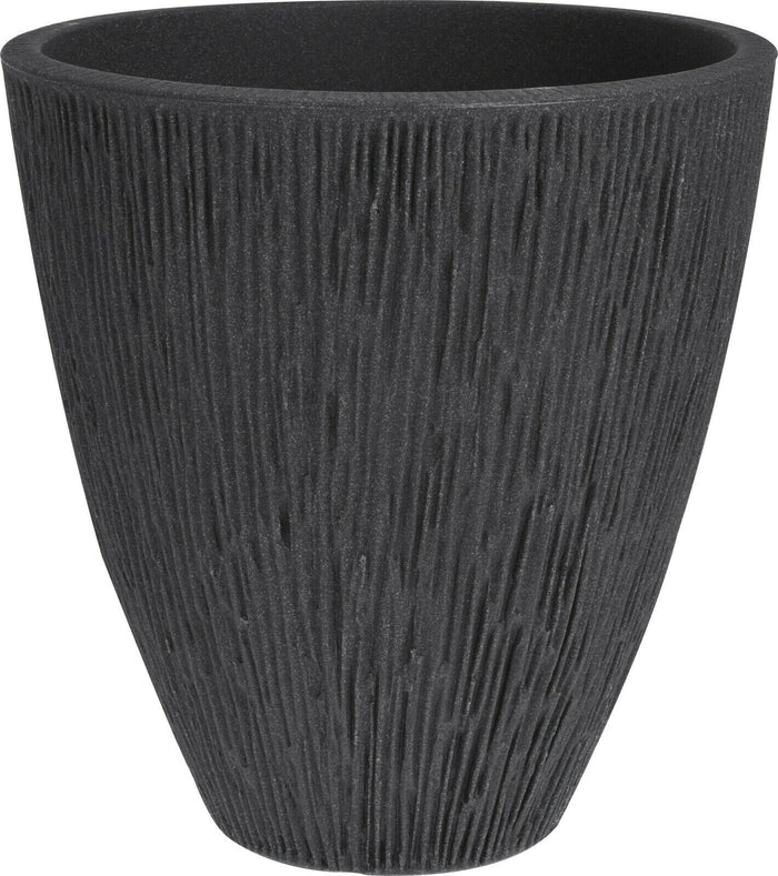 43cm Rippled Charcoal Grey Planter - Large Indoor/Outdoor Plant Pot - Cherish Home