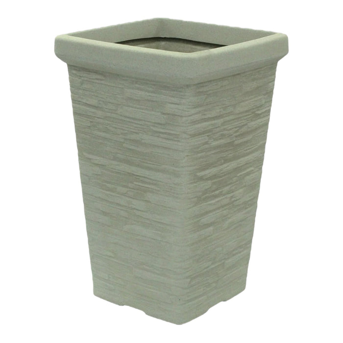 47cm Tall Planter Chimney Slate Style Stone Grey Plant Pot - Cherish Home
