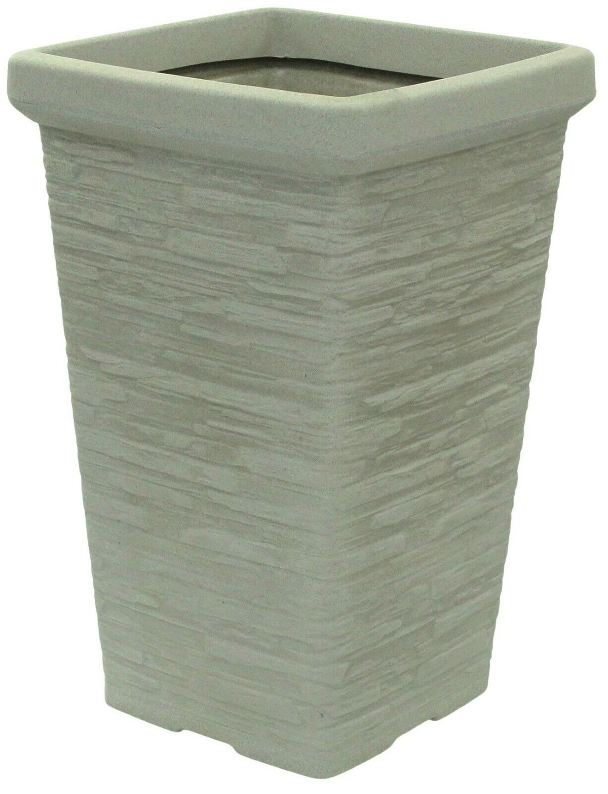 47cm Tall Planter Chimney Slate Style Stone Grey Plant Pot Indoor / Outdoor - Cherish Home