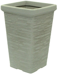 47cm Tall Planter Chimney Slate Style Stone Grey Plant Pot Indoor / Outdoor - Cherish Home