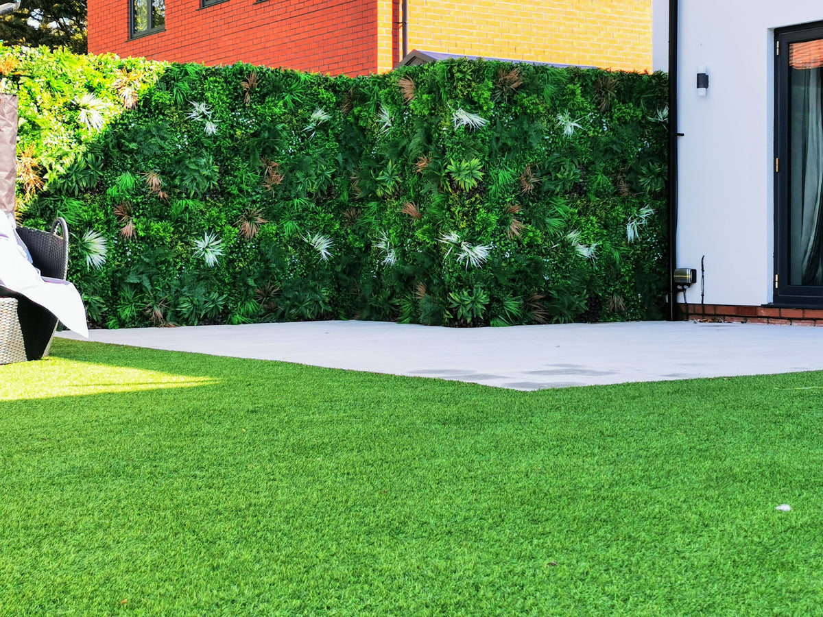 Artificial Deluxe Green Wall (100x100cm) - Year-Round Lush Greenery for UK Gardens & Events - No Upkeep!