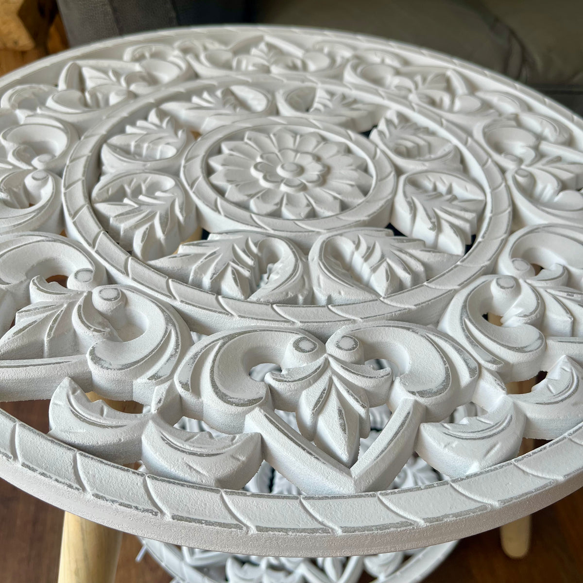 Decorative White Cut-Out Beautiful Table 50cm