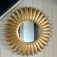 Small Gold Sunburst Mirror 40cm,decorative Wall Art Mirror,  ideal for Hallway Living Room Bedroom