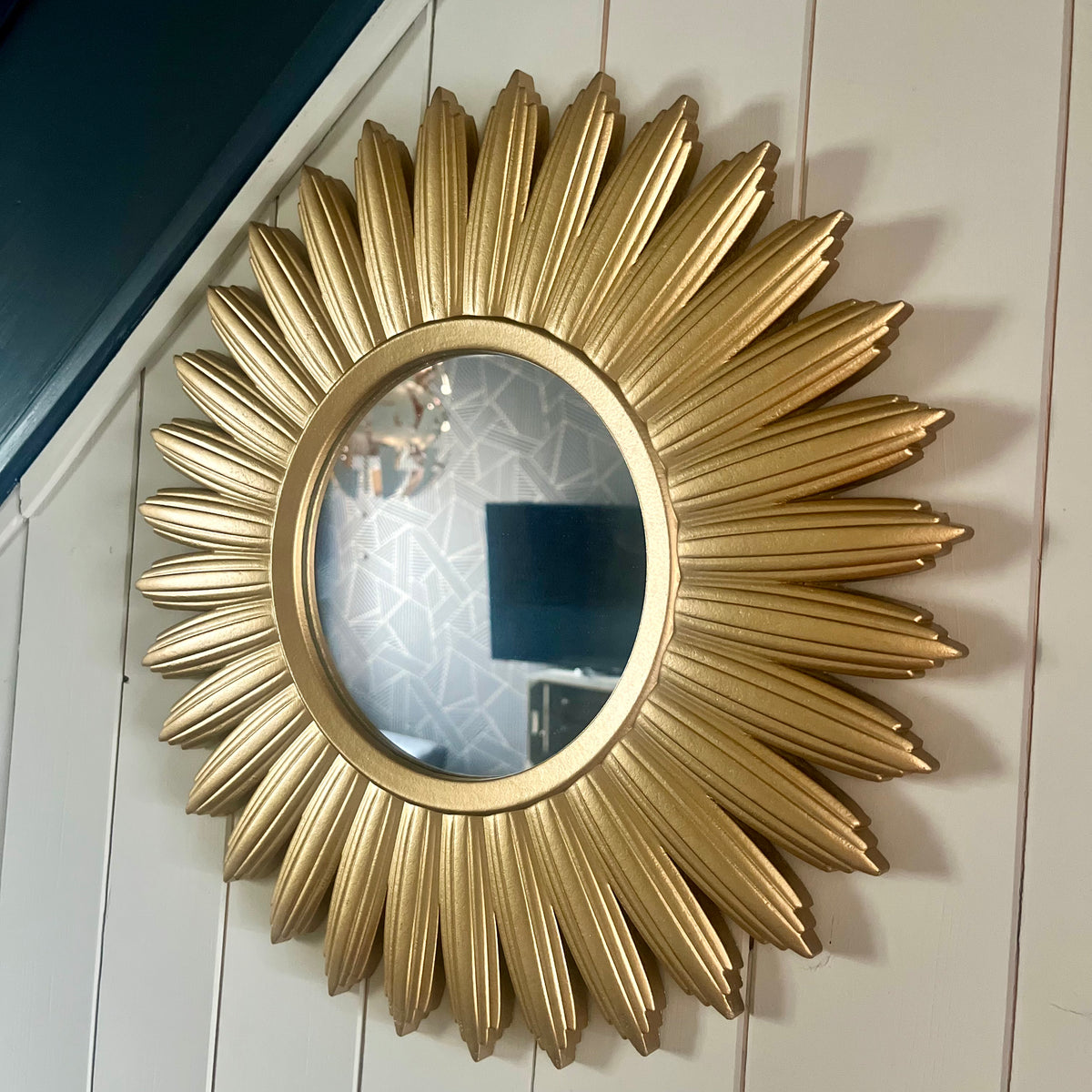 Small Gold Sunburst Mirror 40cm,decorative Wall Art Mirror,  ideal for Hallway Living Room Bedroom