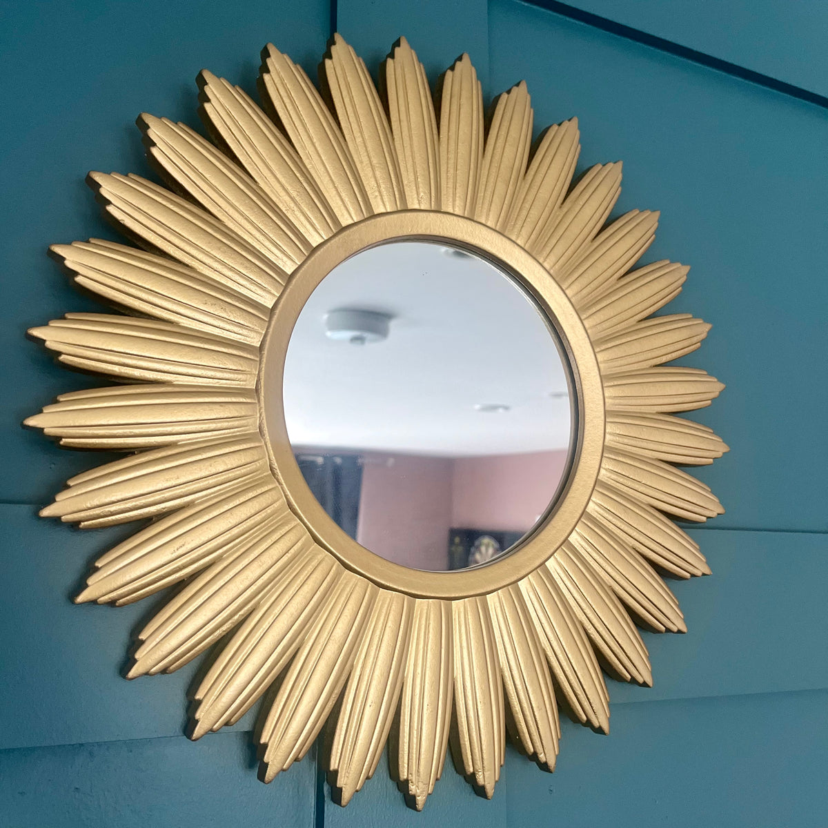 Small Gold Sunburst Mirror 40cm,decorative Wall Art Mirror,  ideal for Hallway Living Room Bedroom