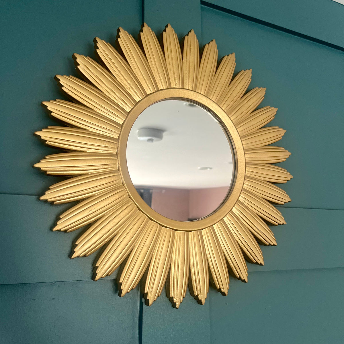 Small Gold Sunburst Mirror 40cm,decorative Wall Art Mirror,  ideal for Hallway Living Room Bedroom