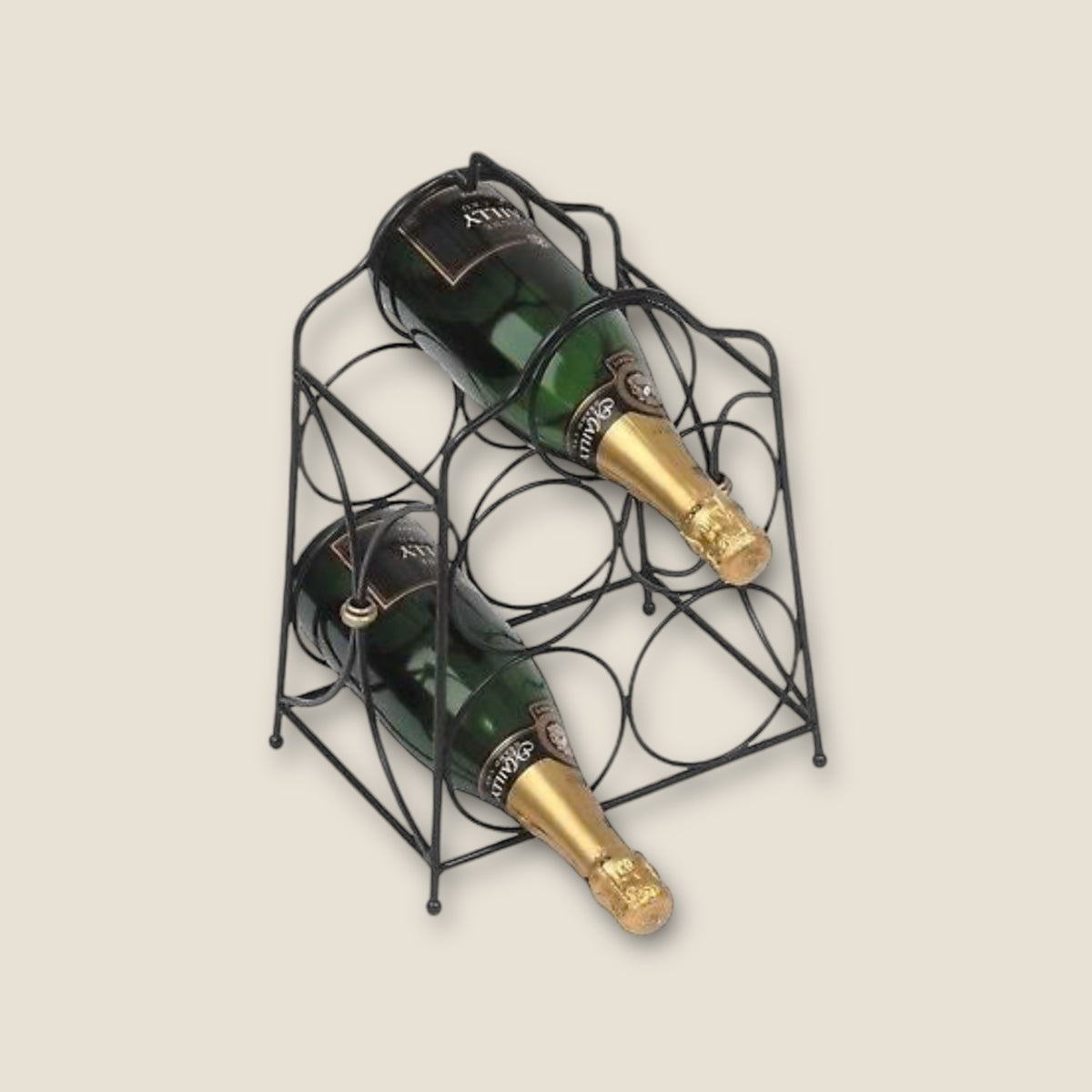 5 Bottle Metal Black Wine Rack