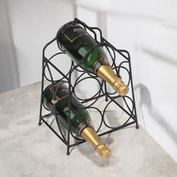 5 Bottle Metal Black Wine Rack