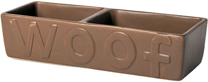 Ancol Ceramic Brown Double Bowl Dog Bowl Dog Feeding Bowl for Water or Food - Cherish Home