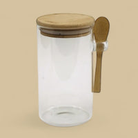 Bath Salt Container Jar with Wooden Spoon , Versatile Storage for Body Scrubs, Epsom Salts, Bath Bombs - Cherish Home