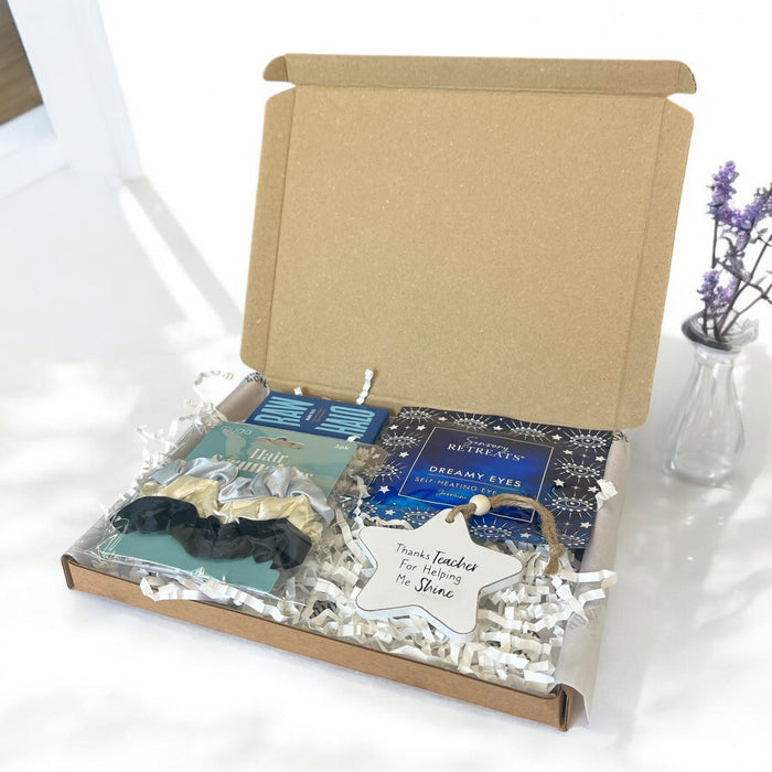 Best Teacher Gift Box - Thoughtful Letterbox Gift with Vegan Leather Notepad, Coaster & Chocolate (Copy) - Cherish Home