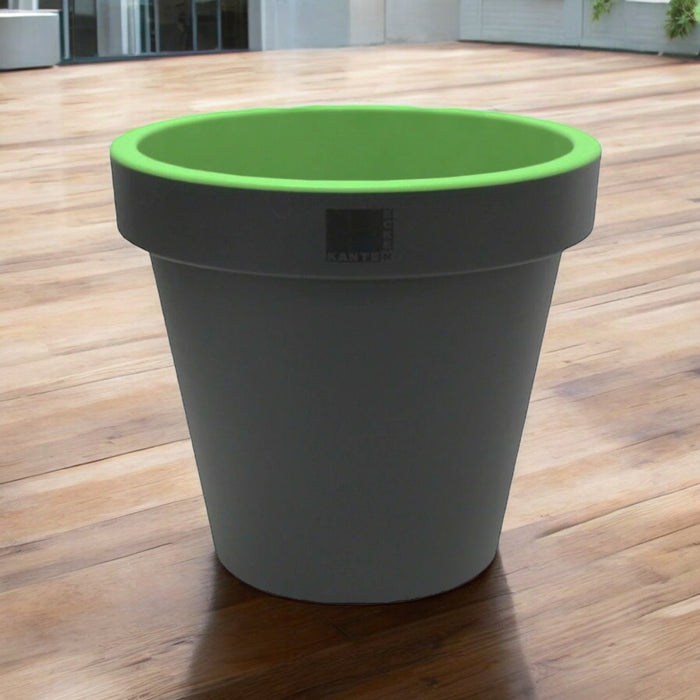 Bright Colour Round Planter 35cm Green Barrel Planter - Cherish Home