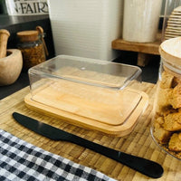 Butter Dish with Clear Lid & Bamboo Base - Cherish Home