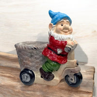 Charming Garden Gnome Holding Plant Pot - Fibre Clay - Cherish Home