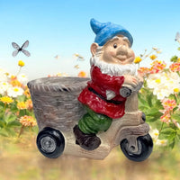 Charming Garden Gnome Holding Plant Pot - Fibre Clay - Cherish Home
