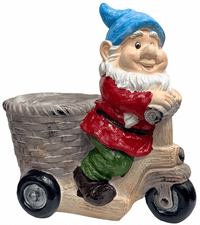 Garden Gnome Plant Pot Fibre Clay Novelty Planter Garden Flower Pot Ornament - Cherish Home