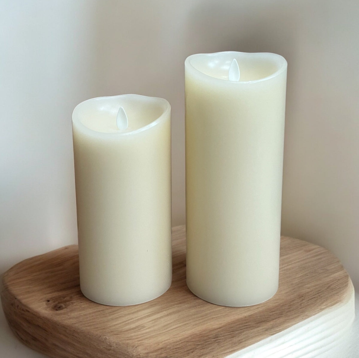 Ivory Real Wax Flameless Vanilla - Scented Battery Candles Set of 2 - Cherish Home