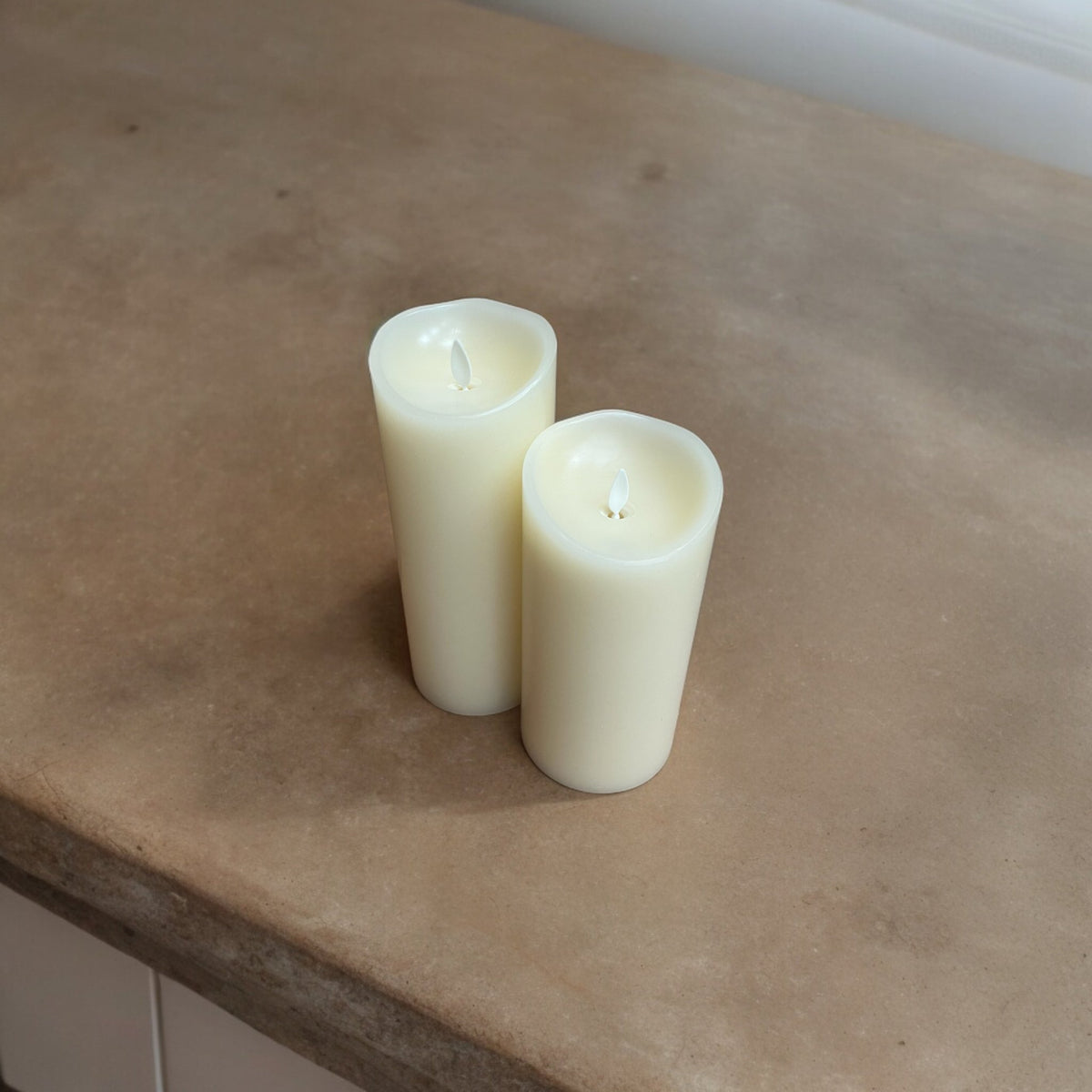 Ivory Real Wax Flameless Vanilla - Scented Battery Candles Set of 2 - Cherish Home
