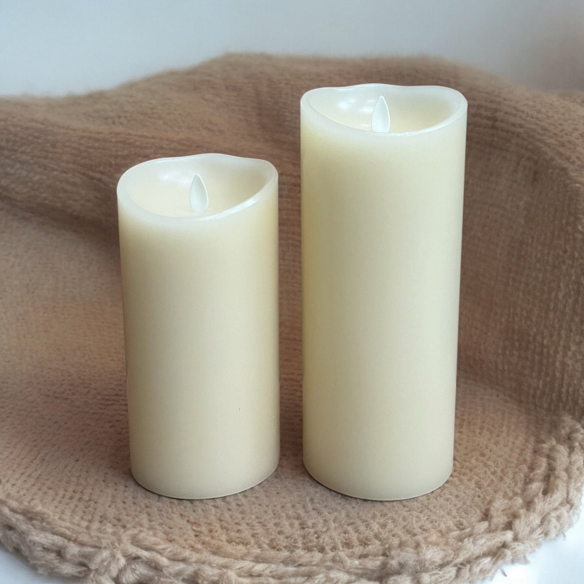 Ivory Real Wax Flameless Vanilla - Scented Battery Candles Set of 2 - Cherish Home