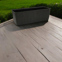 Large 40cm Brown Rattan Planters & Water Reserve Window Box Pot - Cherish Home