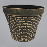 Large Antique Copper Planter Plant Pot Round Pebble Finish - Cherish Home