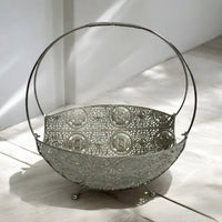 Large Metal Mesh Silver Decor Bowl Centerpiece Bowl Tray Fruit Bowl - Cherish Home