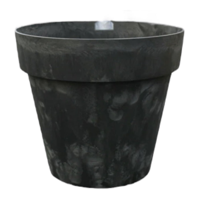 Large Plastic Barrel Planter, Charcoal Grey Marble Effect - Cherish Home