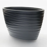 Large Plastic Oval Planter with Insert, Black 56/24L Flower Pot - Cherish Home