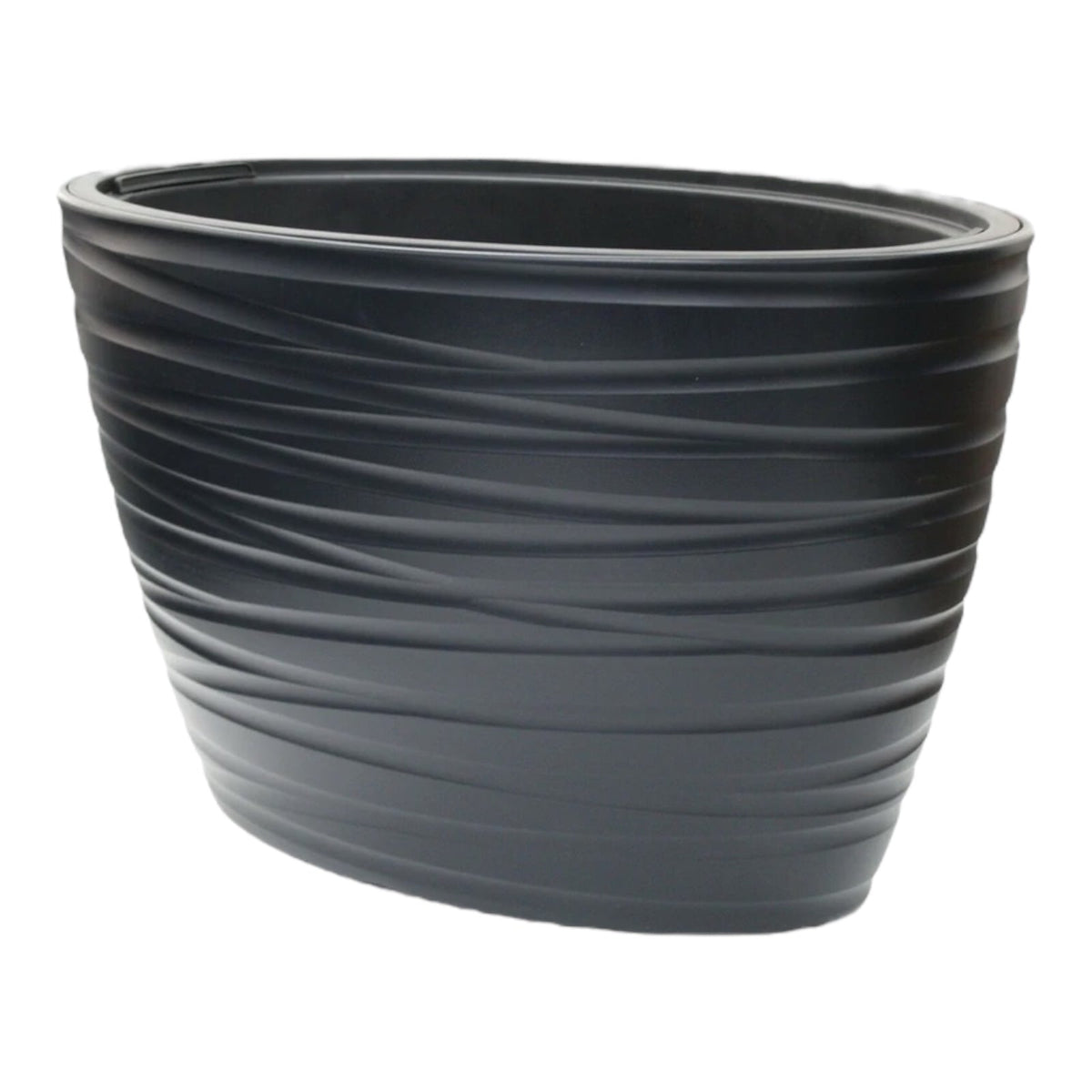 Large Plastic Oval Planter with Insert, Black 56/24L Flower Pot - Cherish Home