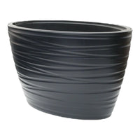 Large Plastic Oval Planter with Insert, Black 56/24L Flower Pot - Cherish Home