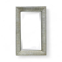 Large Rectangle Frame Mirror 48cm x 76cm Floral Metal Large Wall Mirror Champagne - Cherish Home