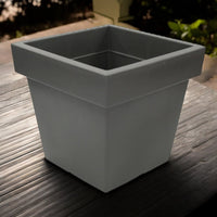 Large Square Planter Plastic Flower Pot Grey or Black - Cherish Home