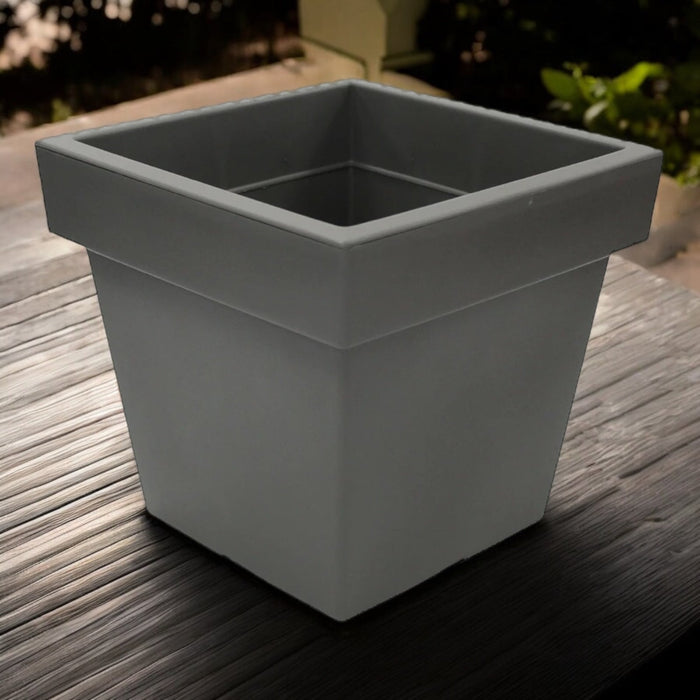 Large Square Planter Plastic Flower Pot Grey or Black - Cherish Home