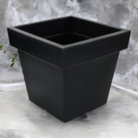 Large Square Planter Plastic Flower Pot Grey or Black - Cherish Home