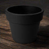 Medium 30cm Round Planter Plastic Plant Pot Black 10L - Cherish Home