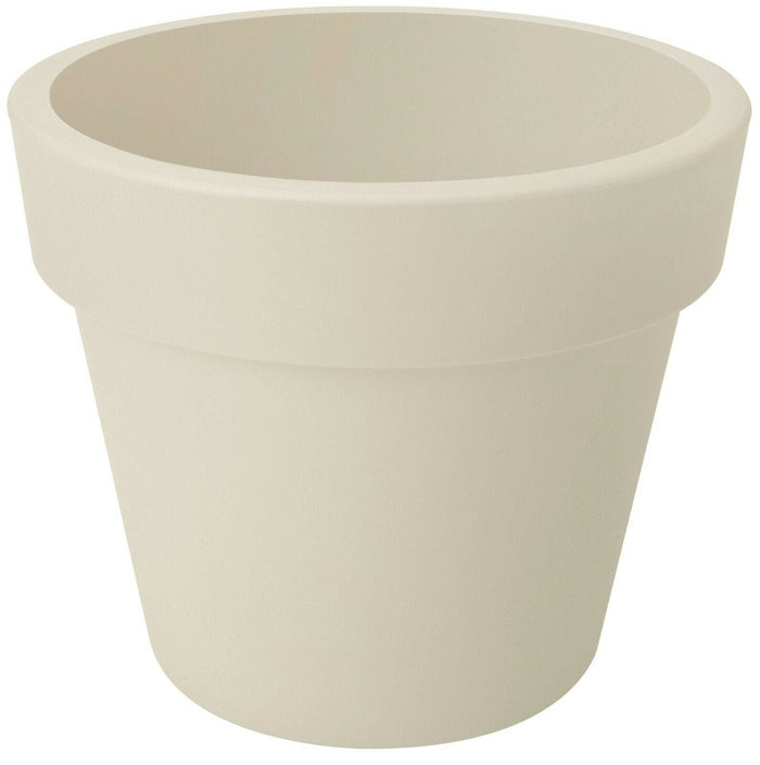 Medium 30cm Round Planter Plastic Plant Pot Cotton White 10L - Cherish Home
