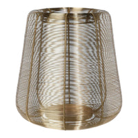 Metal Wired Lantern LARGE Gold Pillar Candle Holder Cage Christmas Home Wedding - Cherish Home