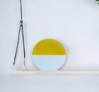 Mollis White & Yellow Two Toned Round Vase - Cherish Home