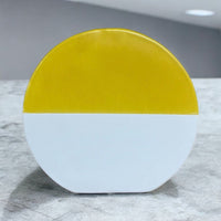 Mollis White & Yellow Two Toned Round Vase - Cherish Home