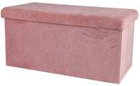 Ottoman Large Pouffe Storage Box & Seat up to 120kg Velvet Pink - Cherish Home