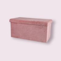 Ottoman Large Pouffe Storage Box & Seat up to 120kg Velvet Pink - Cherish Home