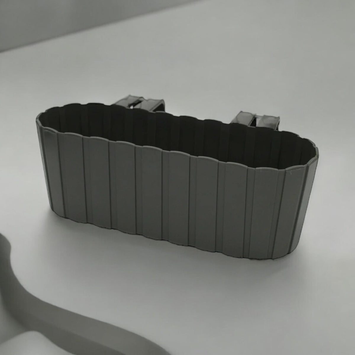 Outdoor Rammento 38cm Grey Double Plastic Fence Planter - Cherish Home