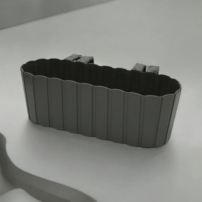 Outdoor Rammento 38cm Grey Double Plastic Fence Planter - Cherish Home
