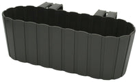 Outdoor Rammento 38cm Grey Double Plastic Fence Planter - Cherish Home