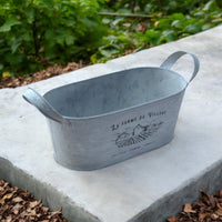 Rammento 31.5cm Silver Trough Planter with Handles - Cherish Home