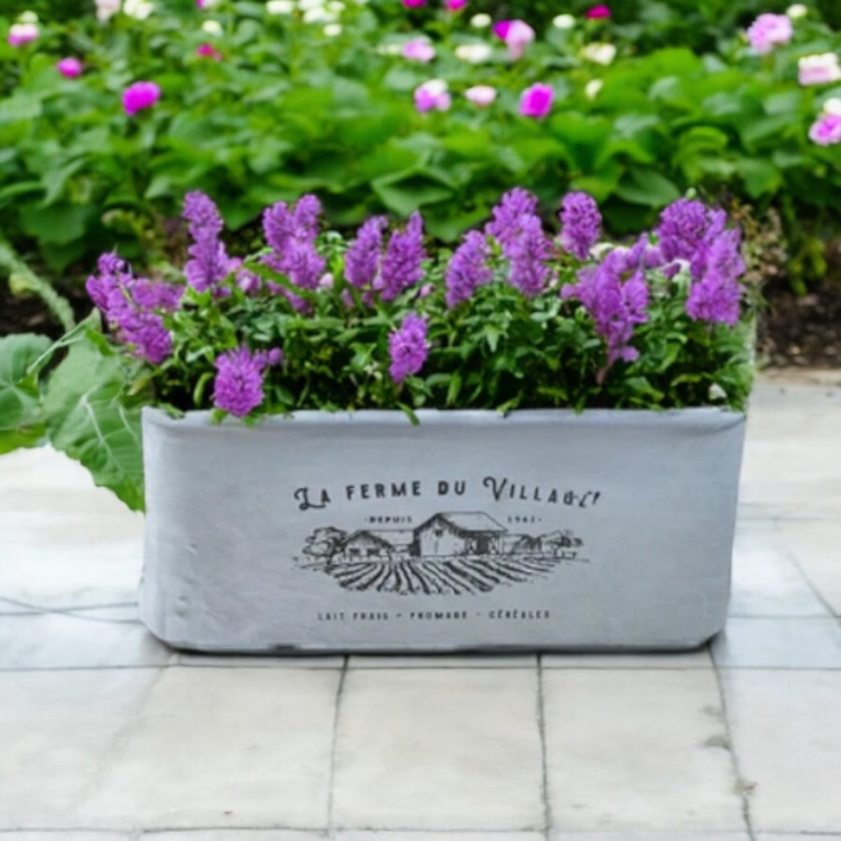 Rammento 37cm Zinc Trough Flower Plant Pot with Handles - Cherish Home
